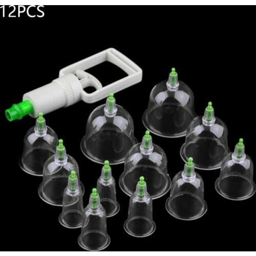 Cupping Device Vacuum Cupper Cupping 12 Cans Paper Card Loading Gift Household Meridian Health Care Transparent