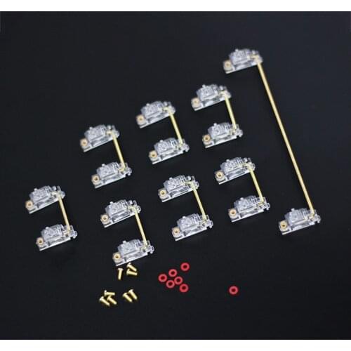 V1 Transparent Gold Plated PCB Screw-in Stabilizers 2u 6.25u 7u Keycap Stabilizers for DIY Mechanical Keyboards xd84 xd87