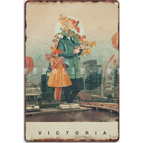 Victoria Metal Sign Pub Cave Pub Design Mural Painting Tin Sign Poster