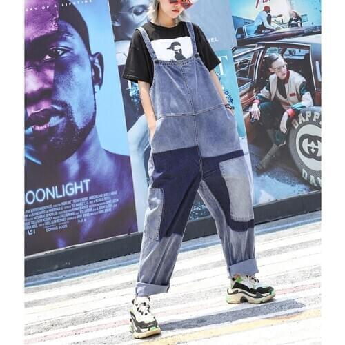 2021 Summer New Large Size Jeans Denim Jumpsuits Womens Denim Sleeveless Jumpsuits Ladies Casual Loose Wild Cowboy Pants Jeans