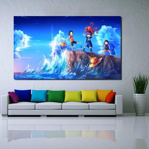 Famous One Piece Anime Wall Art Canvas Posters and Prints Canvas Painting Decorative Painting Office Living Room Home Decoration