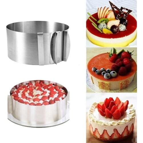1Pc Retractable Adjustable Mousse Ring Cake Molds 3D Round Stainless Steel Baking Tools DessertCake Decorating Kitchen Accessory