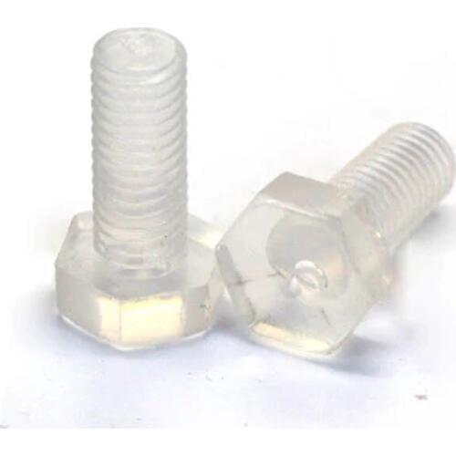 10pcs M8 Hex head Plastic transparent screw PC insulated screws Plastics bolt Acrylic bolts 16mm-60mm Length