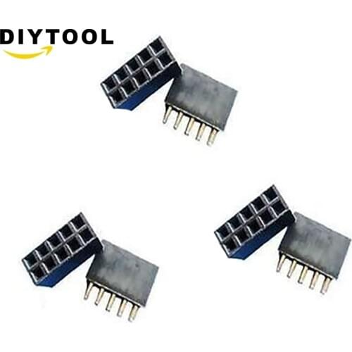 100PCS 2X5 Pin 10P 2.54mm Double Row Female Straight Header Pin Strip J3