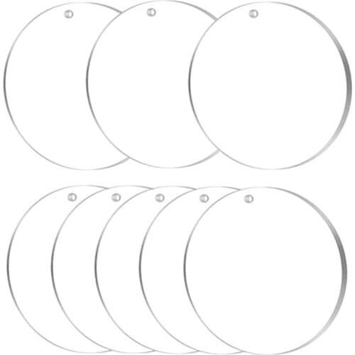 3 Inch Clear Acrylic Keychains Blanks with Hole Durable Acrylic Transparent Round Circle Disc for DIY Vinyl Keychain Crafts