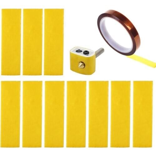 15PCS 3D Printer Heating Block Cotton with Tape Hotend Nozzle Heat Insulation Cotton