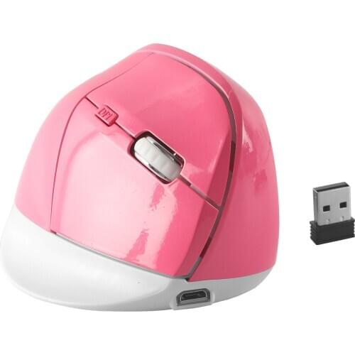 2.4G Wireless Vertical Mouse Rechargeable Pink Optical Girl Wireless Office Mause Ergonomic Gaming Mice For PC Laptop 1600Dpi