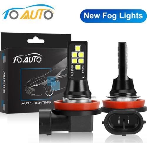 2pcs H7 H11 H8 LED HB4 9006 HB3 9005 LED Car Fog Lights Auto Drving Lamp 6000K White 12V