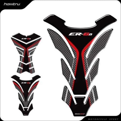 3D Carbon-look Motorcycle Tank Pad Protector Decal Stickers Case for Kawasaki ER6N ER-6N Tank