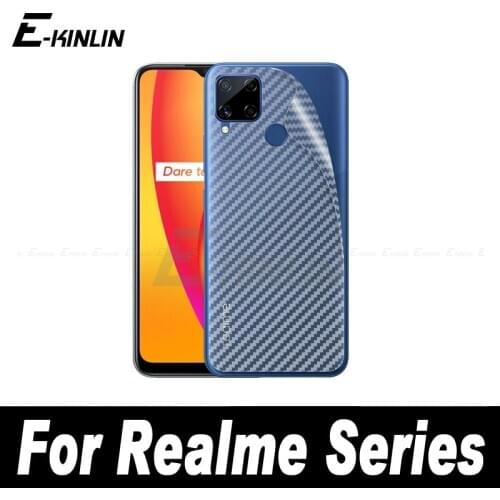 2pcs Soft Carbon Fiber Back Cover Film For OPPO Realme C1 C2 C3 C3i C11 C12 C15 C17 Rear Screen Protector Not Glass