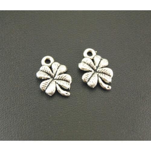 50 pcs Silver Color/Bronze 4 Leaf Clover Charms Diy Jewelry Findings Jewelry Accessories 11x17mm A695/A696