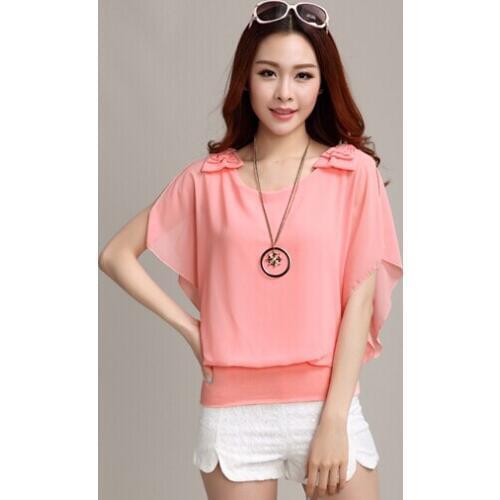 Blusas women blouses Chiffon blusa feminina casual Shirts women camisas femininas o-neck Sleeve Ruffles Tops solid blouse