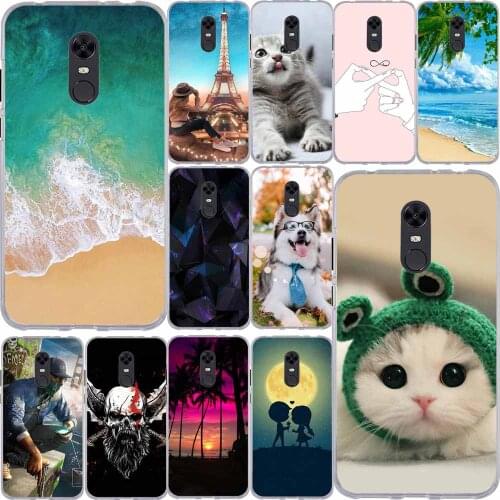 5.99" For Xiaomi Redmi Note 5 Case Silicone Soft TPU Cute Cat Animal Patterned Printing Cover Back For Xiaomi Redmi 5 Plus Case