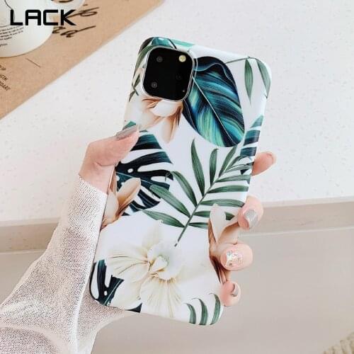 LACK Art Flowers Leaf Phone Case For iphone 12 12Pro mini XS X XR 7 8 Plus Back Cover Fashion IMD Retro Cases For iphone 11 Pro