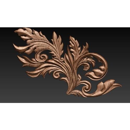 Decor leaf 3d model relief for cnc carving engraving in STL file format -88