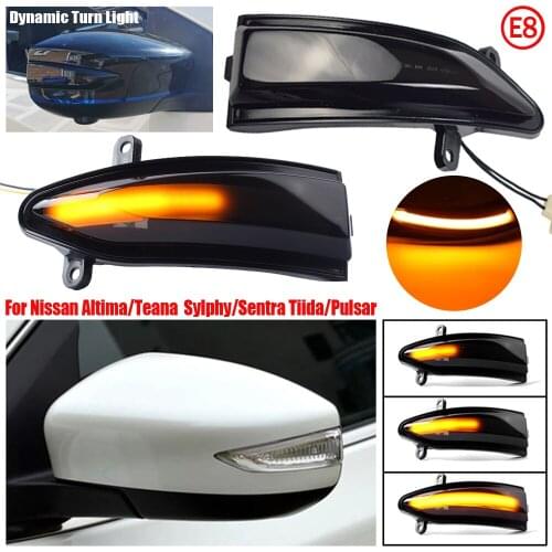 For Nissan Altima Teana Sentra 13-18 Sylphy Pulsar Tiida LED Dynamic Blinker Sequential Side Mirror Indicator Turn Signal Light