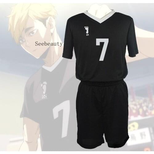 Haikyuu To the Top Cosplay Inarizaki High Jersey No.7 Miya Atsumu No.11 Osamu Miya Volleyball Uniform Volleyball Team Top+Shorts