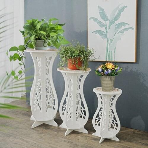 Indoor Flower Stand European Style Hanging WPC Multi-layer Flower Pot Stand Wooden Floor Simple Balcony Flower Stand