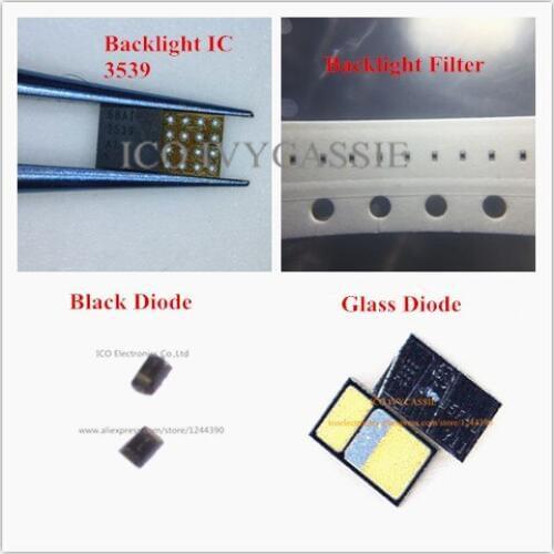 For iPhone 7 i7 7plus Backlight kit U3701 Light IC chip 3539+D3701 Diode +Filters fuses for dim no backlight