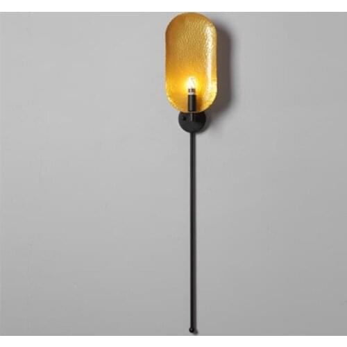 Wrought iron paint gold black leaf leaf lotus leaf decorative art soft decoration wall living room entrance hallway wall lamp