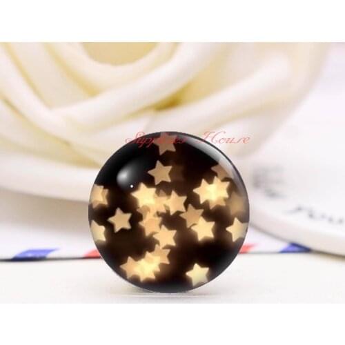 Handmade Round Star photo glass Cabochons, Jewelry Finding Cameo Pendant Settings, (F008-417)