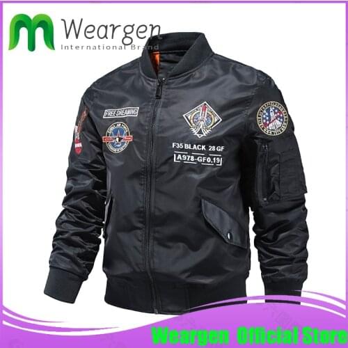 Weargen Ma1 Bomber jacket Men Plus size Flight Pilot Baseball jackets Male Military Coat Couple Streetwear veste homme 2225