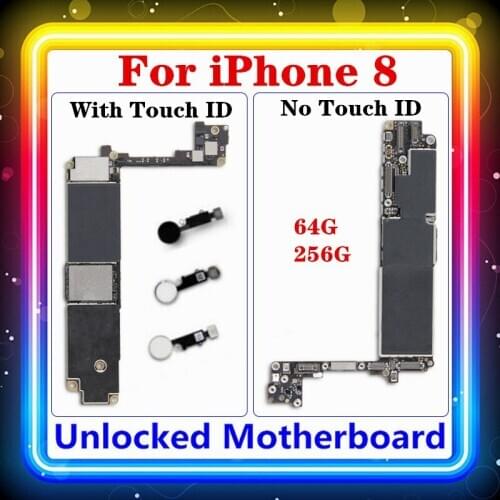 Motherboard For iPhone 8 Without/With Touch ID Full Chip System For iPhone 8 4.7 motherboard 4G LTE