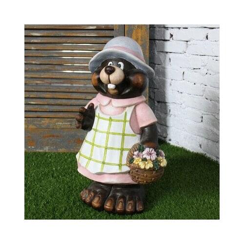 Cute Bear Resin Crafts Gardening Animal Ornaments Balcony And Park Decoration Childrens Gifts