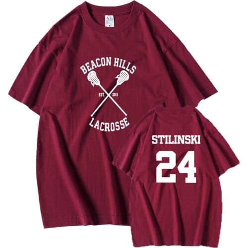2021 Brand New Summer Beacon Hills Stilinski 24 Hip Hop Casual T Shirt Men Women Stilinski t-shirt Unisex Wolf Cotton Tee Tshirt
