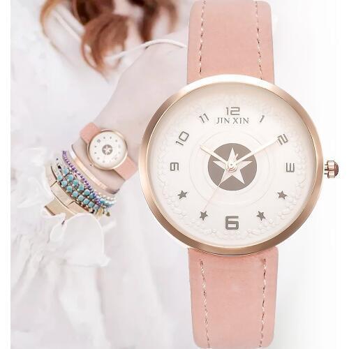 New Luxury Brand Pink Fashion Gifts Ladies Watches Leather Female Quartz Watch Women Casual Strap Bracelet Wriswatch Reloj Mujer