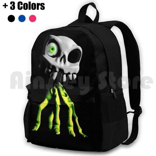Sir Daniel Outdoor Hiking Backpack Waterproof Camping Travel Undead Dead Metal Death Skull Sir Daniel Fortesque Black Dark