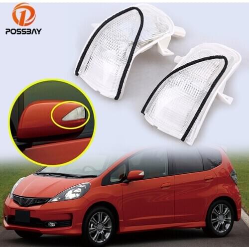 POSSBAY Side LED Mirror Lamps for 2009 2010 2011 2012 2013 Honda Jazz Hatchback Car Rearview Mirror Turn Signal Lights
