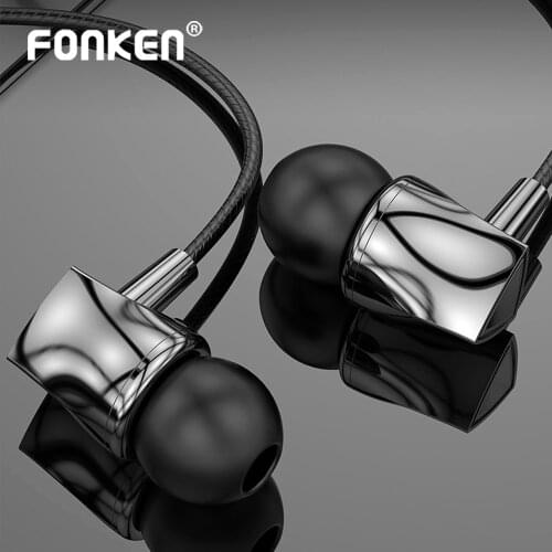 FONKEN Wired Headphone 3.5mm Jack Earphone For Huawei Xiaomi HiFi Sport Earbud Auricular With Mic Gaming Headset MP3 Earbuds