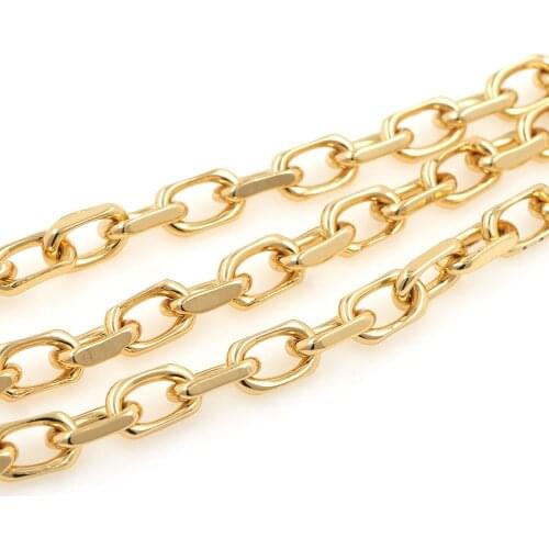 Rectangle Chain,Long Brass Chain,Gold-Plated Nickel-Free Chain,Chain For Jewelry Making