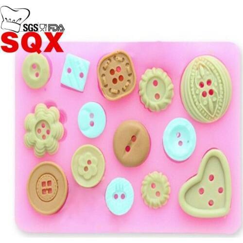 Button shaped Christmas wedding decoration silicone mold fondant sugar cooking tools cake decorating SQ1527