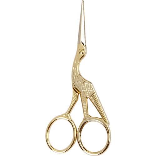 Retro crane sewing scissors 11.5 cm Golden