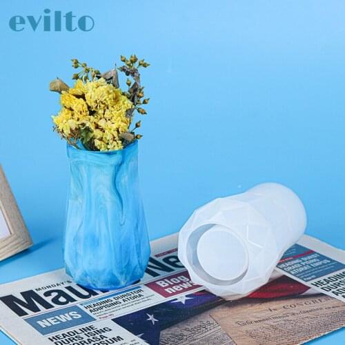 Silicone Vase Round Resin Mold DIY Flowerpot Plant Pot Craft Supplies Container Storage Box Home Decoration Casting Tool
