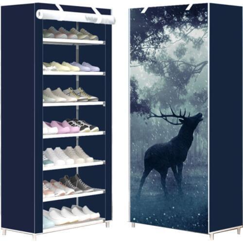 Eight Layers Modern Minimalist Thicken Non-woven Shoe Storage Cabinet Creative DIY Assembly Dustproof Shoe Organizer Shelf Rack