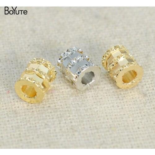 BoYuTe (100 Pieces/Lot) 6*6.5MM Octagonal Three Laps Spacer Beads Factory Direct Sale Brass Beads Diy Jewelry Accessories