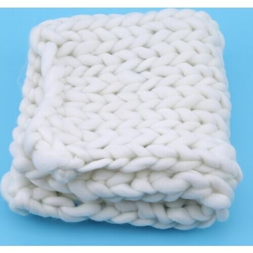 High Quality hand-woven Wool Crochet Baby Blanket Newborn Photography Props Thick Woven Blanket Baby Blanket Supplies