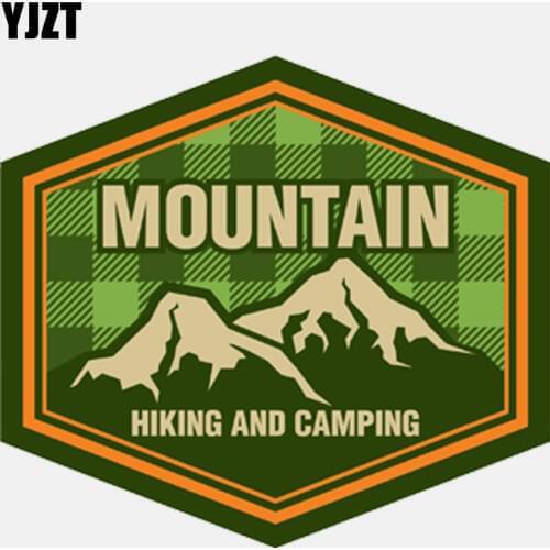 YJZT 15.2CM*13.7CM Funny Mountain Hiking Camping Climbing PVC Motorcycle Car Sticker 11-00774