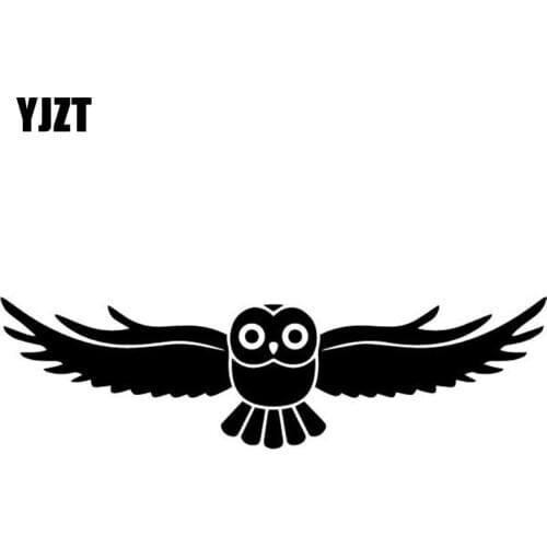 YJZT 16.8CM*4.7CM Owl Decorate Car Trunk Pattern Car Sticker Vinyl Decal Black/Silver C4-2871