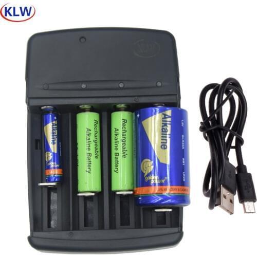 Smart LED Display Battery Charger EU US AC Plug For A AA AAA LR61 AAAA LR14 C LR20 D Alkaline 1.5V Rechargeable Batteries