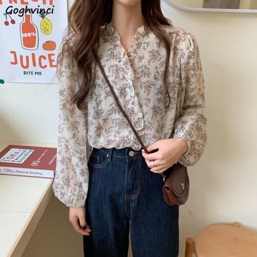 Women Blouses Chiffon Shirts Plus Size 5XL V-neck Chic Floral Lantern Sleeve Summer Vintage Loose Tops Ruffles All-match Outwear