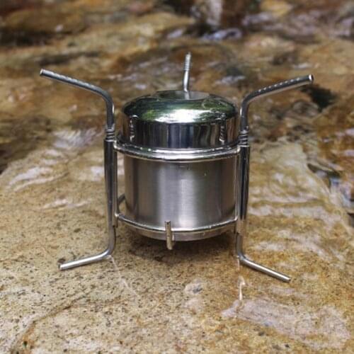 190ml Alcohol Stove Portable Rustproof Stainless Steel Camping BBQ Cooking Stove for Outdoor