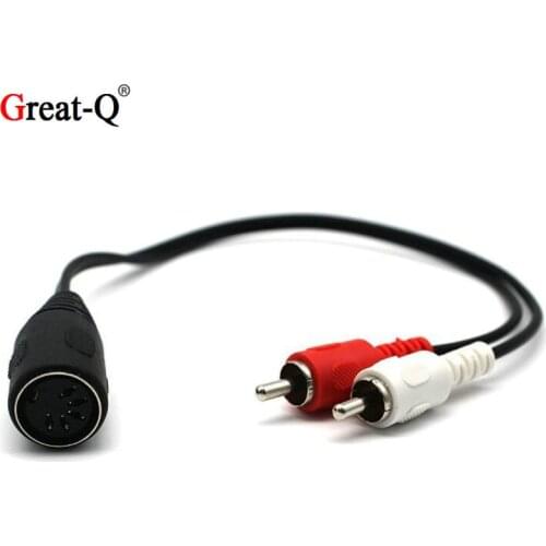 5 Pin DIN female to 2 RCA Male Plugs Converter Audio Cable 30cm