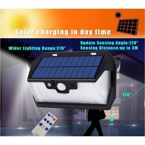 55 leds Solar light remote control radar 3 side lighting usb port Waterproof Outdoor Garden Yard Emergency step door patio camps