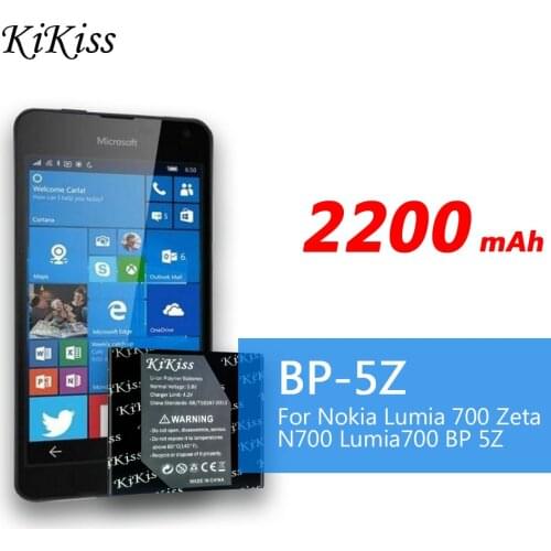 2200mAh kikiss Battery Bateria BP-5Z BP 5Z For Nokia Lumia 700 Zeta N700 Lumia700 Battery