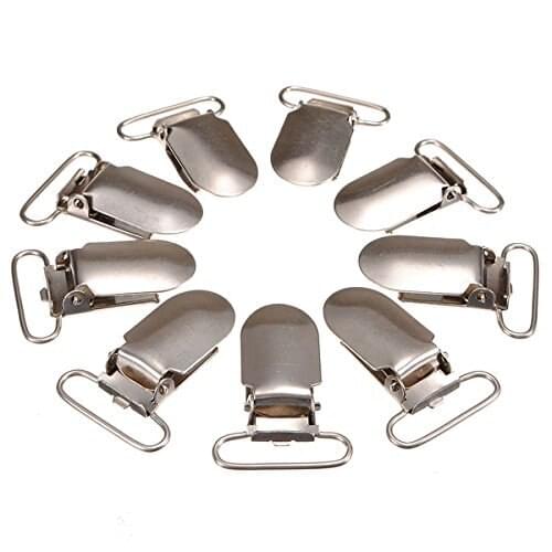 AUAU-30Pcs Metal Suspender Paci Pacifier Webbing Ribbon Mitten Clips Hook Holder
