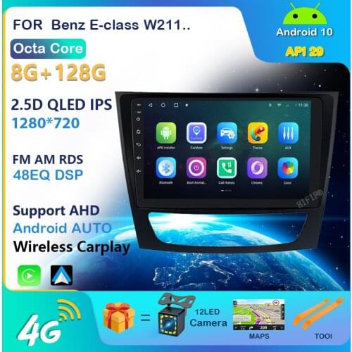 DSP Android 10.0 CarPlay Car Radio Multimedia Video Player Auto Stereo GPS For Mercedes Benz W211 2002-2010 2 din No dvd